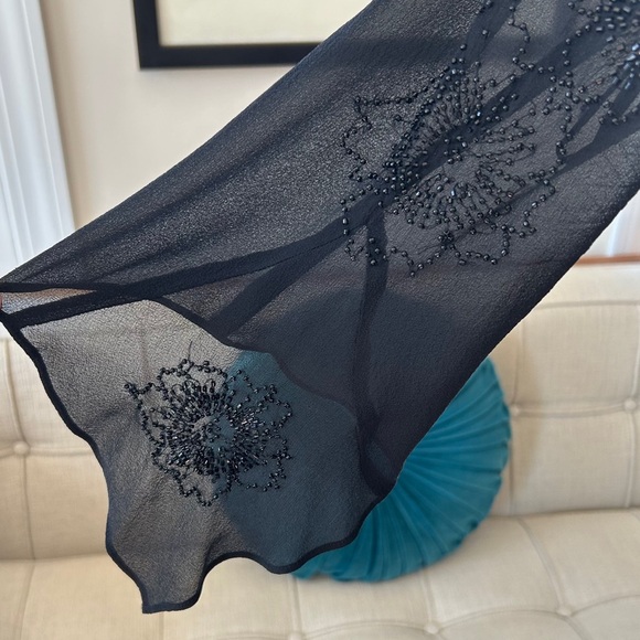 Vintage 90’s Beaded Silk Chiffon Dress - Picture 3 of 5